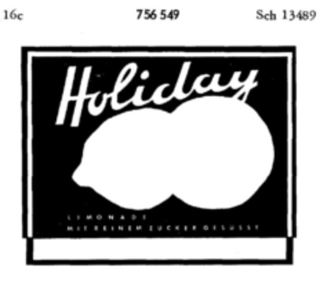 Holiday LIMONADE MIT REINEM ZUCKER GESÜSST Logo (DPMA, 27.02.1961)