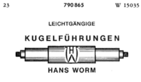 LEICHTGÄNGIGE KUGELFÜHRUNGEN HW HANS WORM Logo (DPMA, 21.06.1963)