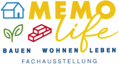 MEMO Life BAUEN WOHNEN LEBEN FACHAUSSTELLUNG Logo (DPMA, 16.08.2023)