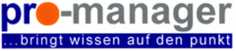 pro-manager ...bringt wissen auf den punkt Logo (DPMA, 04.03.2002)