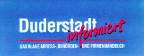 Duderstadt informiert DAS BLAUE Logo (DPMA, 11/18/1995)