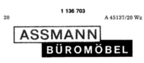 ASSMANN BÜROMÖBEL Logo (DPMA, 09/07/1988)