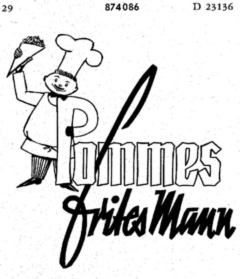 Pommes frites Mann Logo (DPMA, 07.03.1969)
