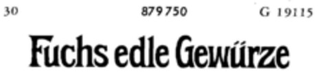 Fuchs edle Gewürze Logo (DPMA, 03.10.1969)