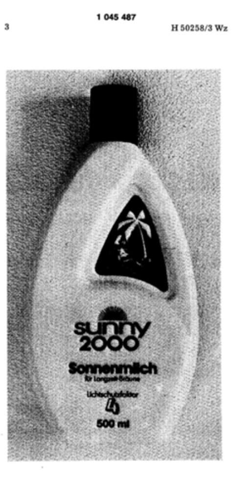 sunny 2000 Sonnenmilch Logo (DPMA, 07/27/1982)