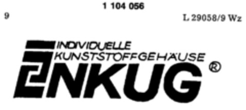INDIVIDUELLE KUNSTSTOFFGEHÄUSE INKUG Logo (DPMA, 30.04.1986)