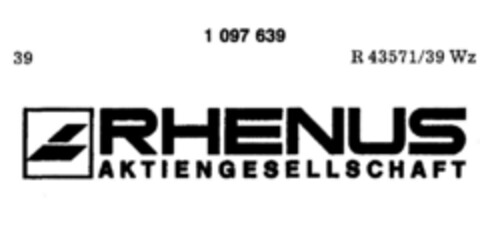 RHENUS AKTIENGESELLSCHAFT Logo (DPMA, 09/26/1985)