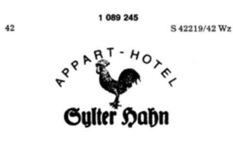 APPART-HOTEL Sylter Hahn Logo (DPMA, 08/24/1985)