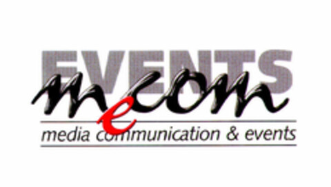 EVENTS mecom media communication & events Logo (DPMA, 17.09.2001)