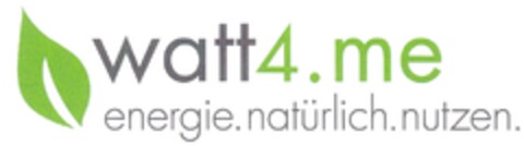 watt4.me energie.natürlich.nutzen. Logo (DPMA, 12/06/2012)