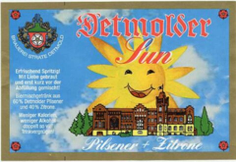 Detmolder Sun Pilsener + Zitrone Logo (DPMA, 18.05.2002)