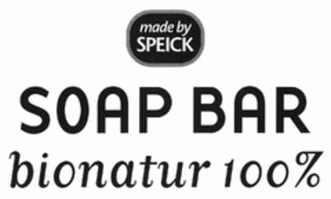 SOAP BAR bionatur 100% made by SPEICK Logo (DPMA, 09.10.2003)