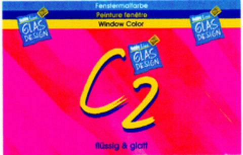 C2 flüssig & glatt Fenstermalfarbe GLAS DESIGN Logo (DPMA, 07/23/1999)