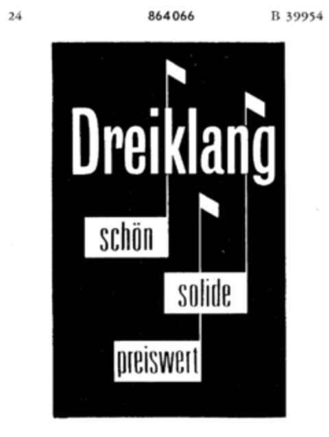 Dreiklang schön solide preiswert Logo (DPMA, 11.03.1968)