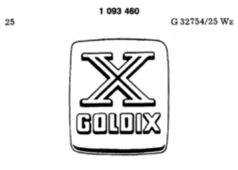 X GOLDIX Logo (DPMA, 11/13/1985)