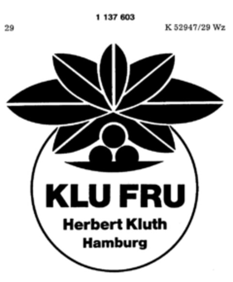 KLU FRU Herbert Kluth Hamburg Logo (DPMA, 29.06.1988)