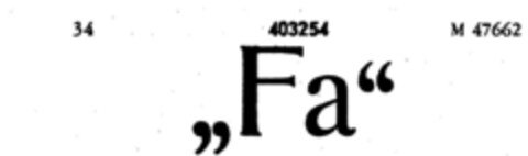 "Fa" Logo (DPMA, 24.12.1928)