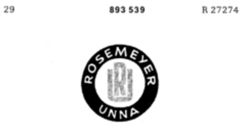 ROSEMEYER UNNA RU Logo (DPMA, 23.10.1970)
