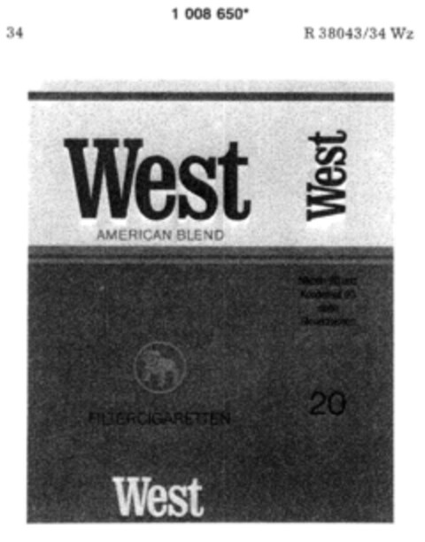 West AMERICAN BLEND Logo (DPMA, 31.07.1980)