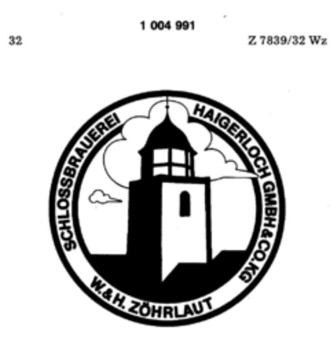 SCHLOSSBRAUEREI HAIGERLOCH Logo (DPMA, 12/21/1979)