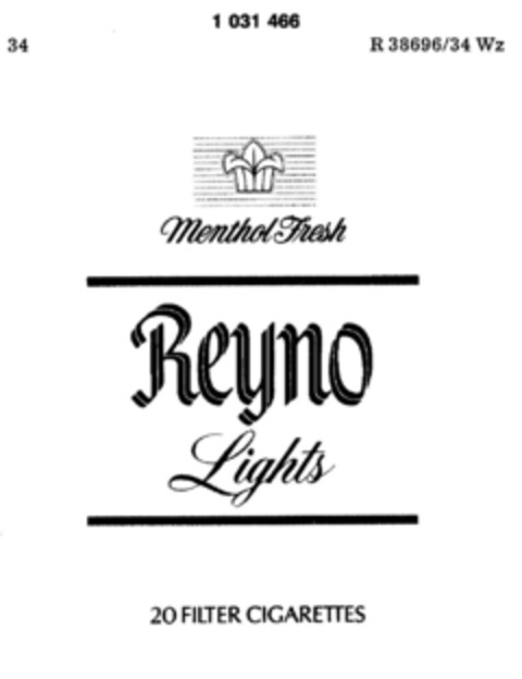 Menthol Fresch Reyno Lights Logo (DPMA, 04.03.1981)