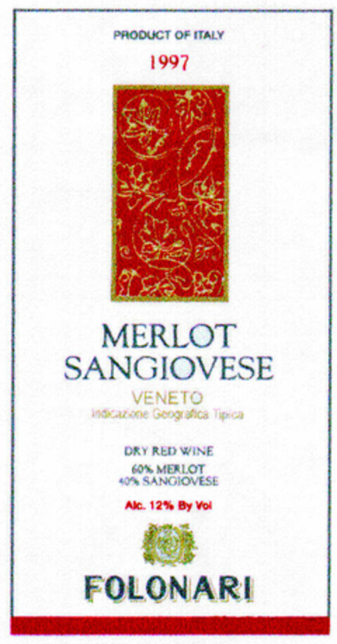 MERLOT SANGIOVESE FOLONARI Logo (DPMA, 19.09.2000)