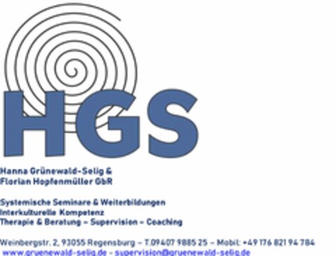 HGS Hanna Grünewald-Selig & Forian Hopfenmüller GbR Logo (DPMA, 25.01.2023)