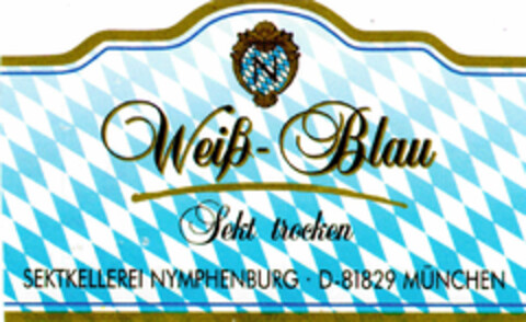 Weiß-Blau Sekt trocken Logo (DPMA, 11.04.1995)