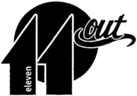 11 eleven out Logo (DPMA, 28.12.1995)