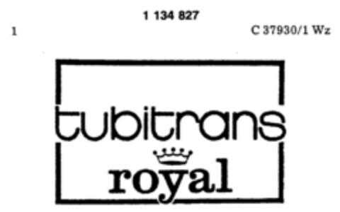 tubitrans royal Logo (DPMA, 01.08.1988)