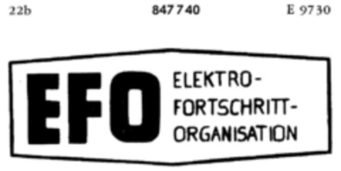 EFO ELEKTRO-FORTSCHRITT-ORGANISATION Logo (DPMA, 14.12.1963)