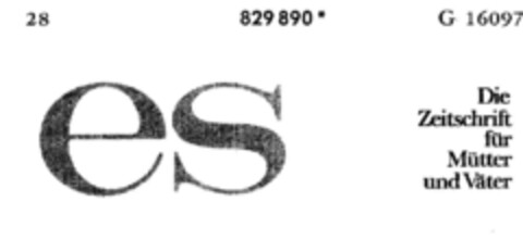 es Die Zeitschrift für Mütter und Väter Logo (DPMA, 21.11.1966)