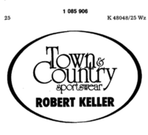 Town & Country sportswear ROBERT KELLER Logo (DPMA, 29.01.1985)