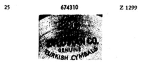 AVEDIS ZILDJIAN CO. GENUINE TURKISH CYMBALS Logo (DPMA, 02/03/1954)