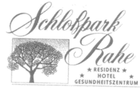 Schloßpark Rahe RESIDENZ HOTEL GESUNDHEITSZENTRUM Logo (DPMA, 07.01.2000)