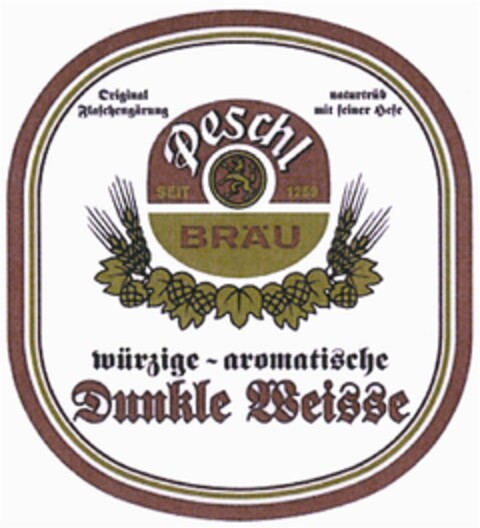 peschl SEIT 1259 BRÄU würzige - aromatische Dunkle Weisse Logo (DPMA, 18.02.2009)