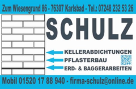 SCHULZ KELLERABDICHTUNGEN PFLASTERBAU ERD- & BAGGERARBEITEN Logo (DPMA, 10/26/2016)