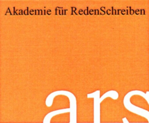 ars Akademie für RedenSchreiben Logo (DPMA, 20.04.2005)