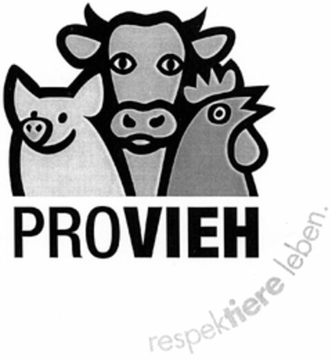 PROVIEH respektiere leben. Logo (DPMA, 05/13/2005)