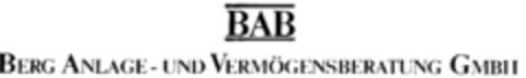 BAB BERG ANLAGE- UND VERMÖGENSBERATUNG GMBH Logo (DPMA, 07.12.1983)