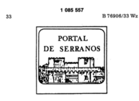PORTAL DE SERRANOS Logo (DPMA, 02.05.1985)