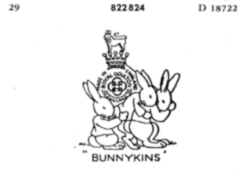 "BUNNYKINS' MADE IN ENGLAND Logo (DPMA, 17.07.1965)