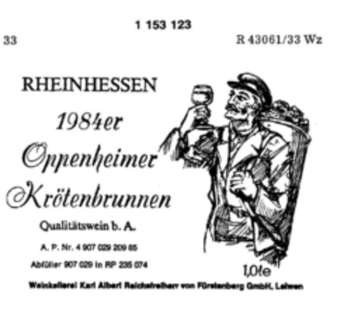 Oppenheimer Krötenbrunnen Logo (DPMA, 25.04.1985)