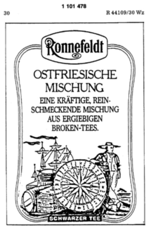 Ronnefeldt OSTFRIESISCHE MISCHUNG Logo (DPMA, 12.03.1986)