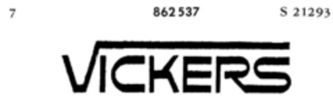 VICKERS Logo (DPMA, 31.07.1968)