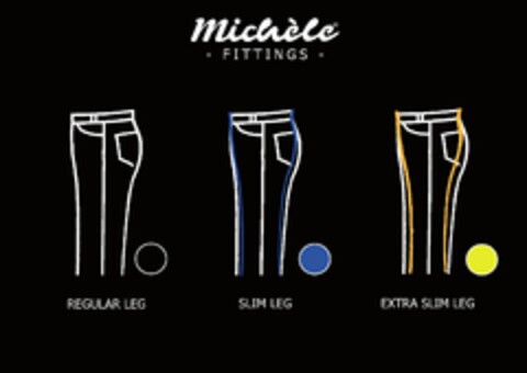 Michèle - FITTINGS - REGULAR LEG SLIM LEG EXTRA SLIM LEG Logo (DPMA, 14.03.2012)