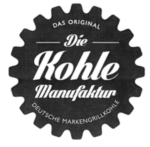 DAS ORIGINAL DIE KOHLE MANUFAKTUR DEUTSCHE MARKENGRILLKOHLE Logo (DPMA, 10/09/2014)