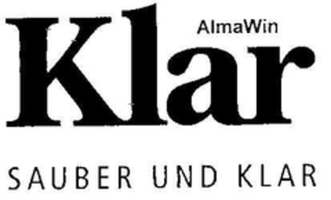 AlmaWin Klar SAUBER UND KLAR Logo (DPMA, 14.11.2002)