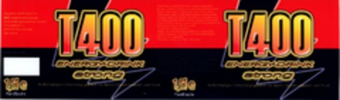 T400 ENERGY-DRINK strong Logo (DPMA, 22.07.2003)