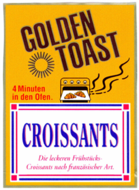 GOLDEN TOAST CROISSANTS Logo (DPMA, 21.10.1998)